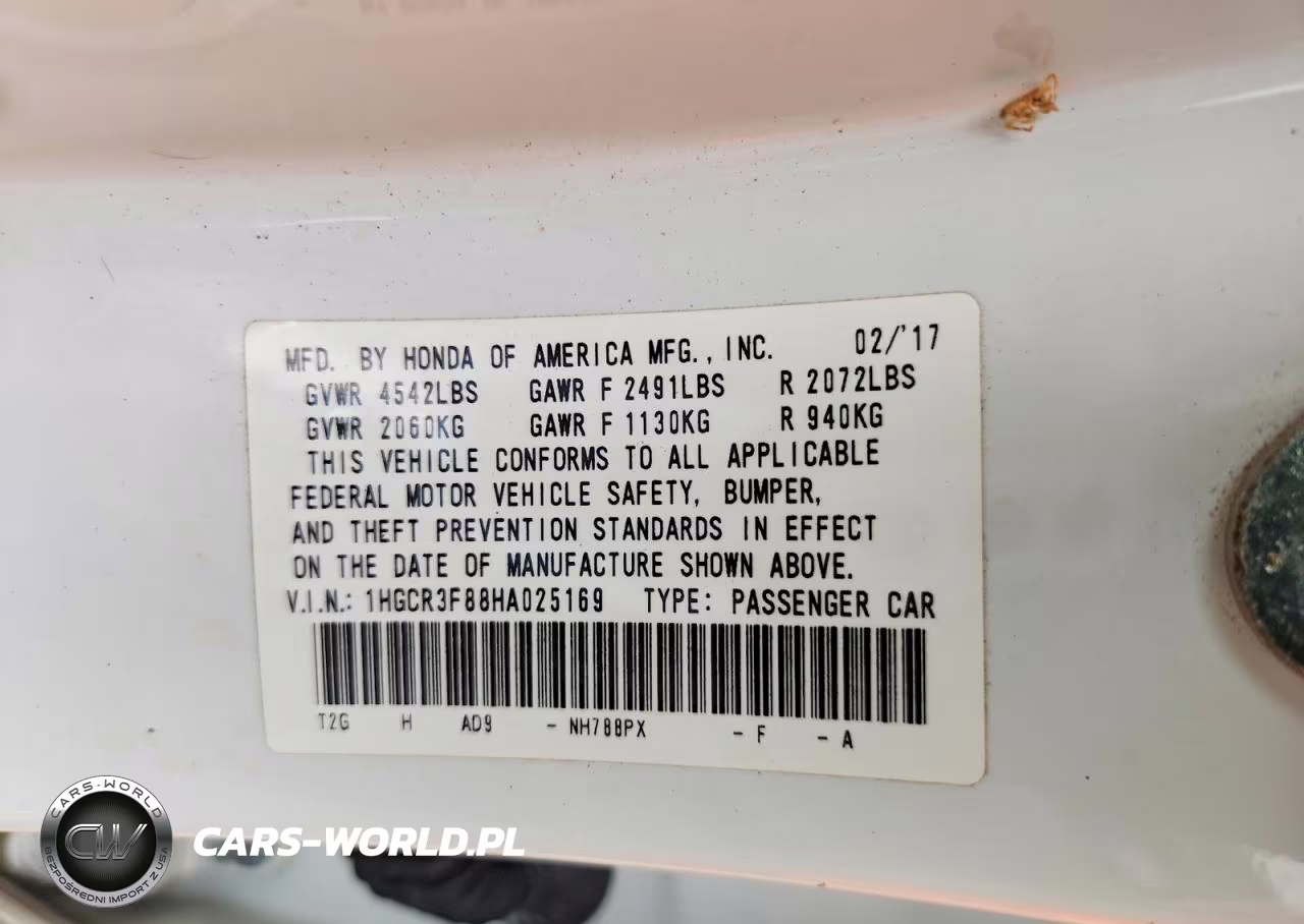 2017 Honda Accord VIN:1HGCR3F88HA025169 - 12