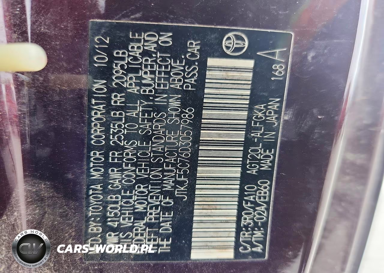 2013 Scion Tc Base VIN:JTKJF5C76D3057986 - 12