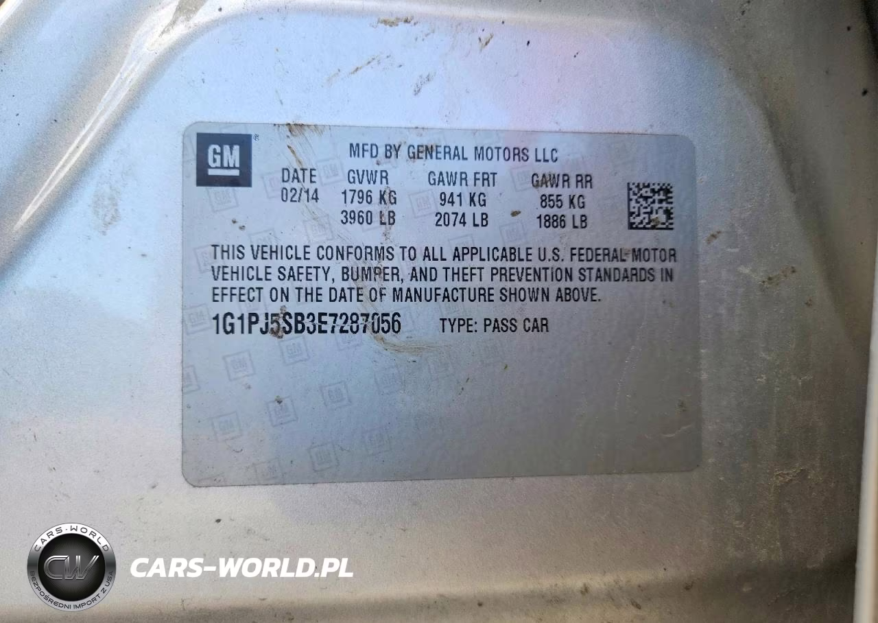 2014 Chevrolet Cruze Eco VIN:1G1PJ5SB3E7287056 - 12