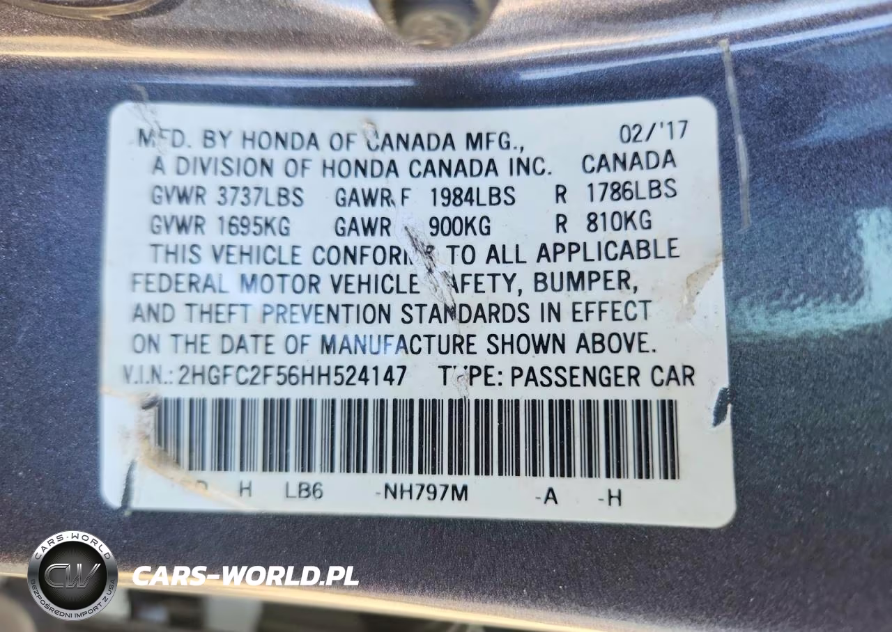 2017 Honda Civic Lx VIN:2HGFC2F56HH524147 - 12