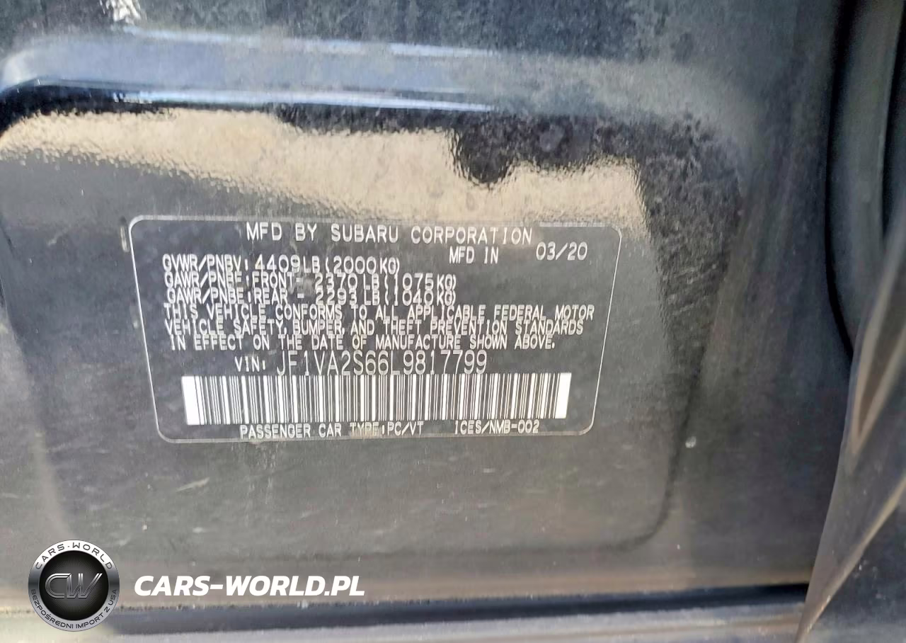 2020 Subaru Wrx Sti VIN:JF1VA2S66L9817799 - 13