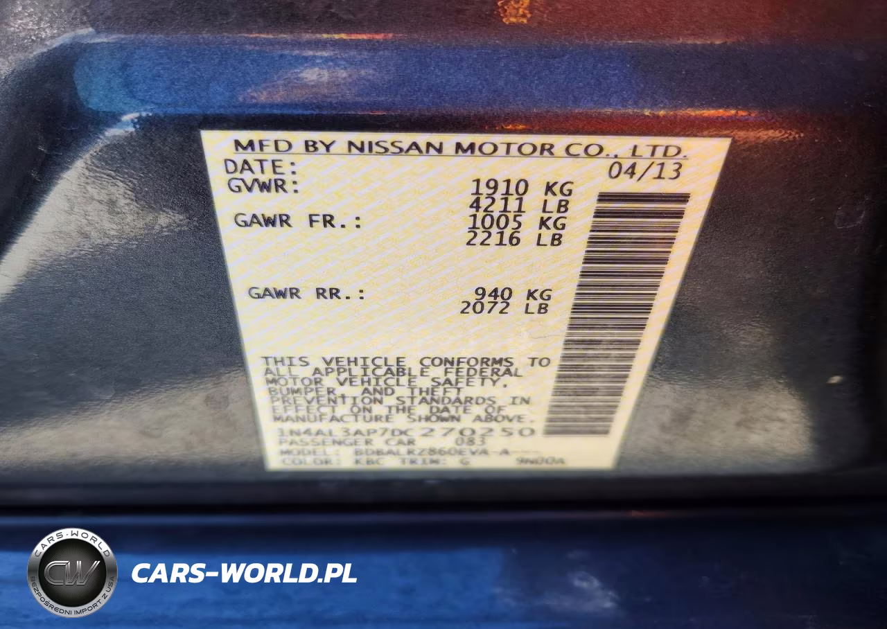 2013 Nissan Altima 2.5 VIN:1N4AL3AP7DC270250 - 12