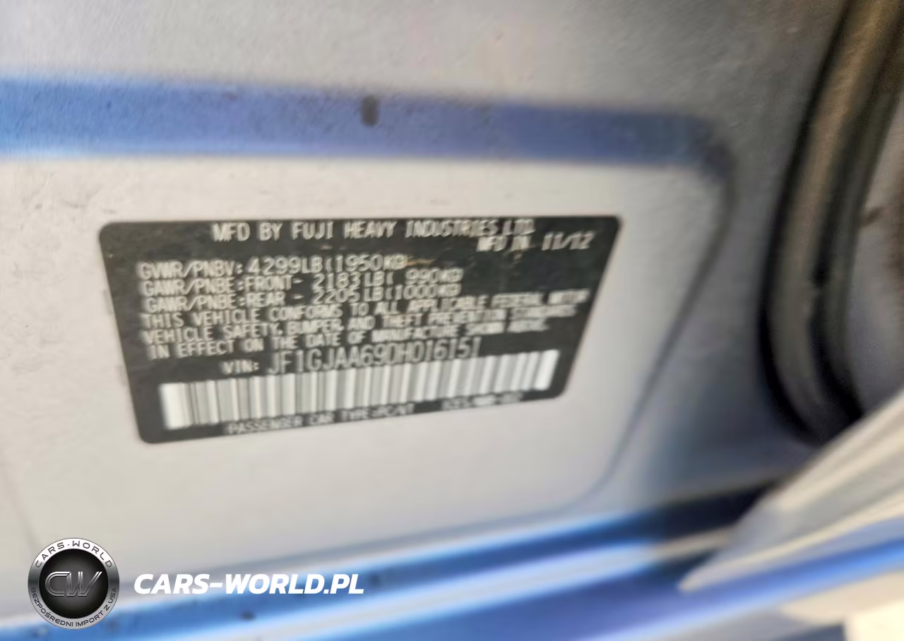 2013 Subaru Impreza VIN:JF1GJAA69DH016151 - 12