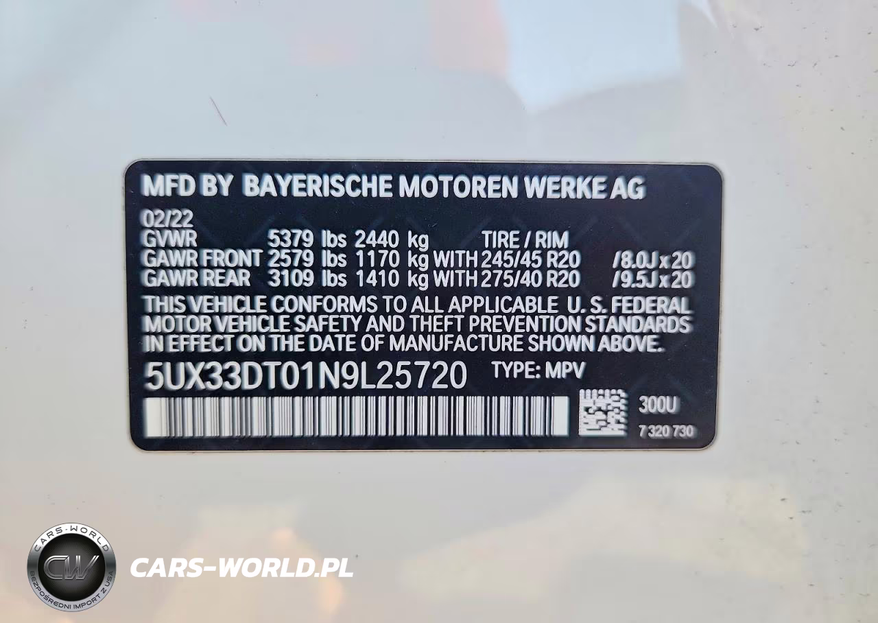 2022 BMW X4 xDrive30I VIN:5UX33DT01N9L25720 - 14