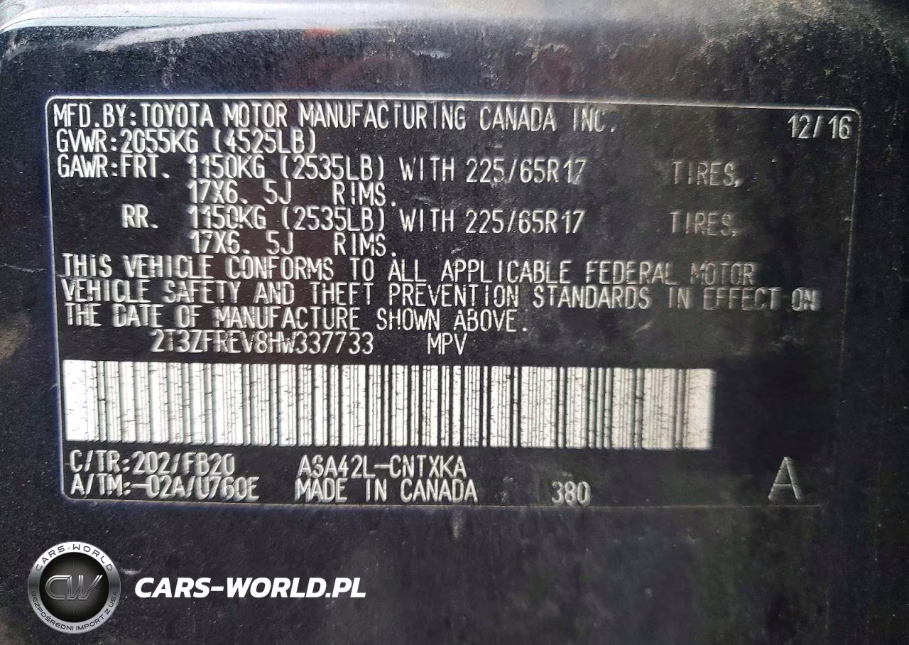2017 Toyota Rav4 Le VIN:2T3ZFREV8HW337733 - 14