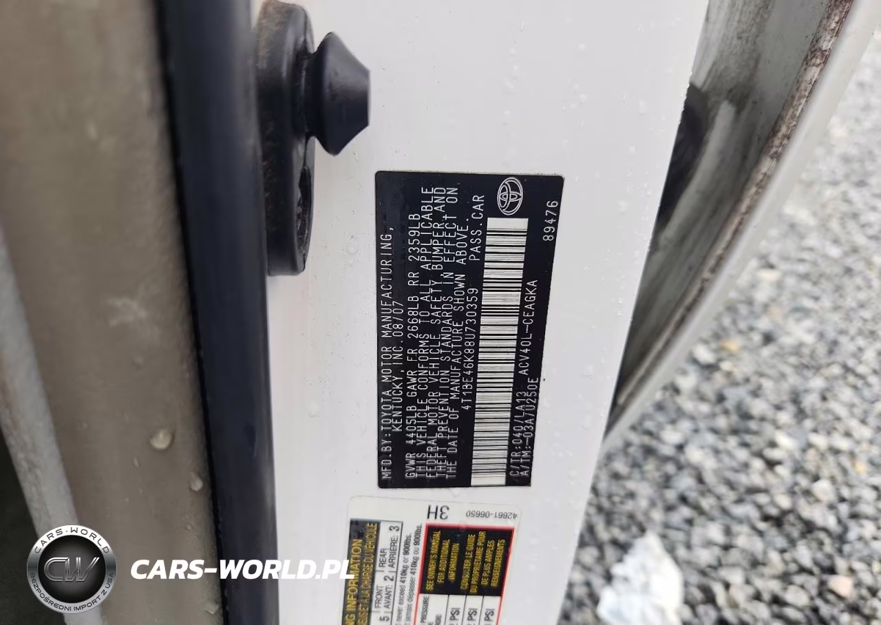 2008 Toyota Camry Xle VIN:4T1BE46K88U730359 - 12