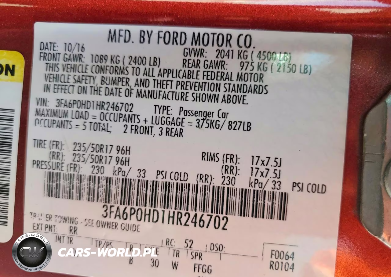 2017 Ford Fusion Se VIN:3FA6P0HD1HR246702 - 12