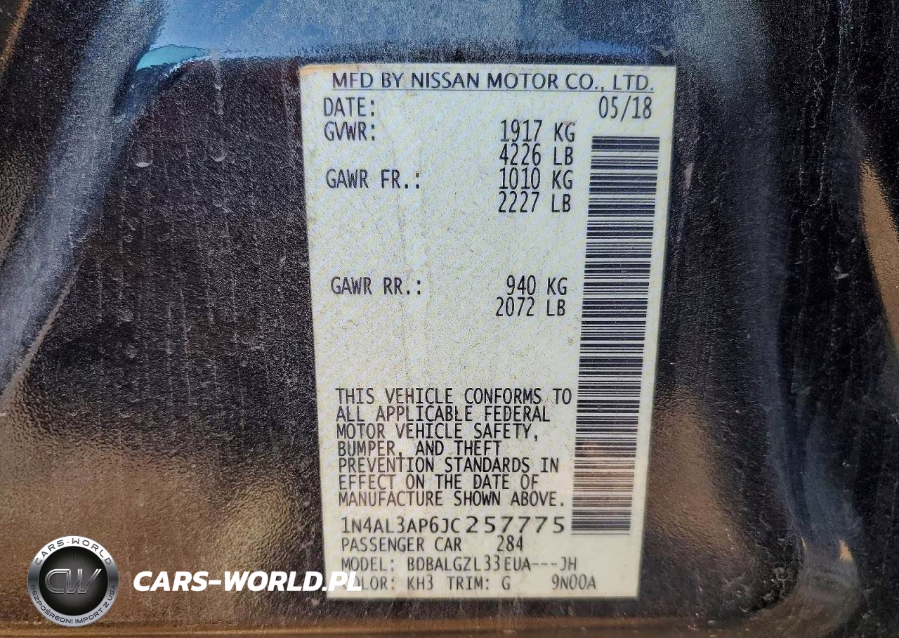 2018 Nissan Altima 2.5 S VIN:1N4AL3AP6JC257775 - 13