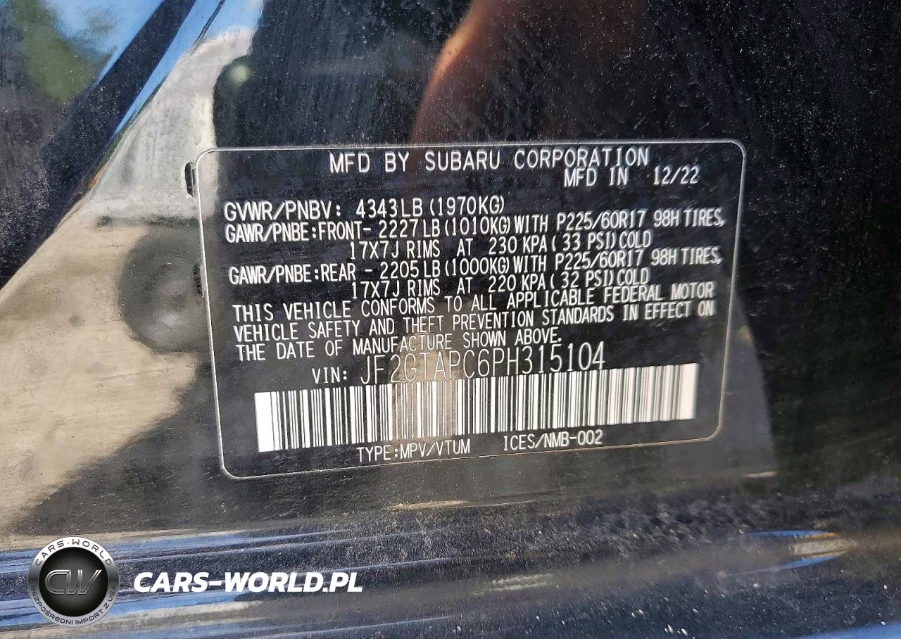 2023 Subaru Crosstrek Premium VIN:JF2GTAPC6PH315104 - 13