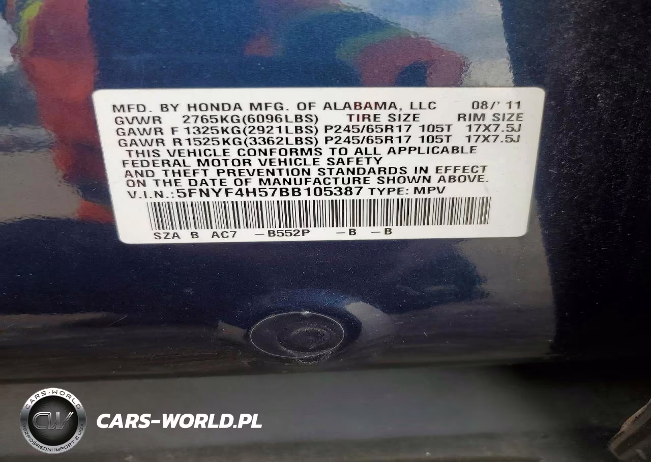 2011 Honda Pilot Exl VIN:5FNYF4H57BB105387 - 13