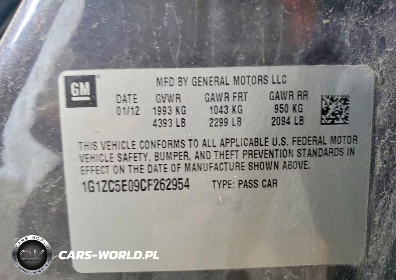 2012 Chevrolet Malibu 1Lt VIN:1G1ZC5E09CF262954 - 12
