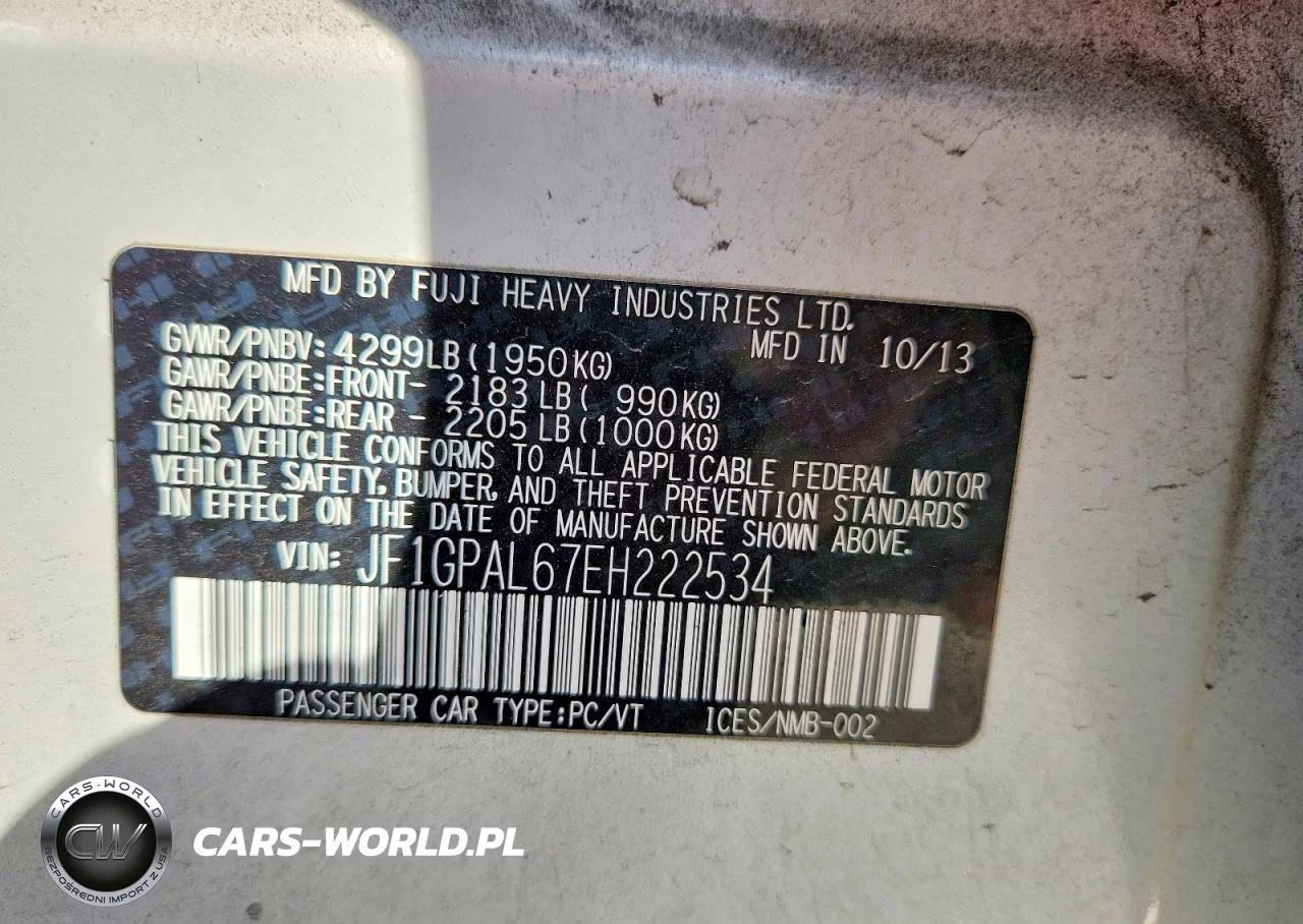 2014 Subaru Impreza Sport Premium VIN:JF1GPAL67EH222534 - 12