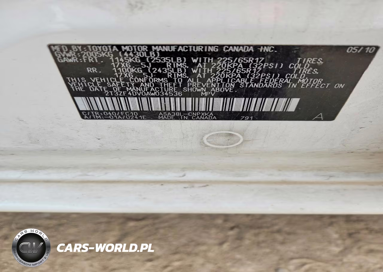 2010 Toyota Rav4 Base VIN:2T3ZF4DV0AW034536 - 12