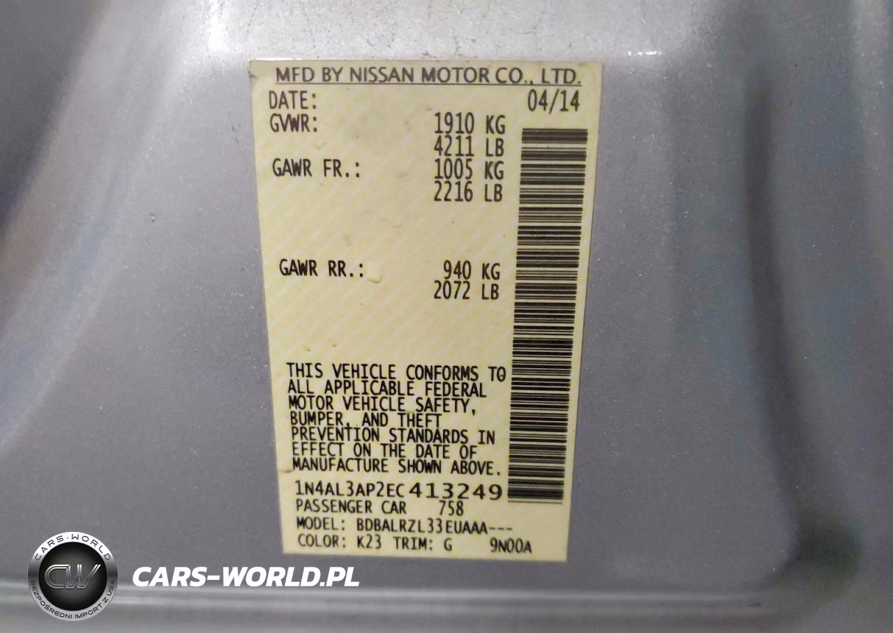 2014 Nissan Altima 2.5 VIN:1N4AL3AP2EC413249 - 13