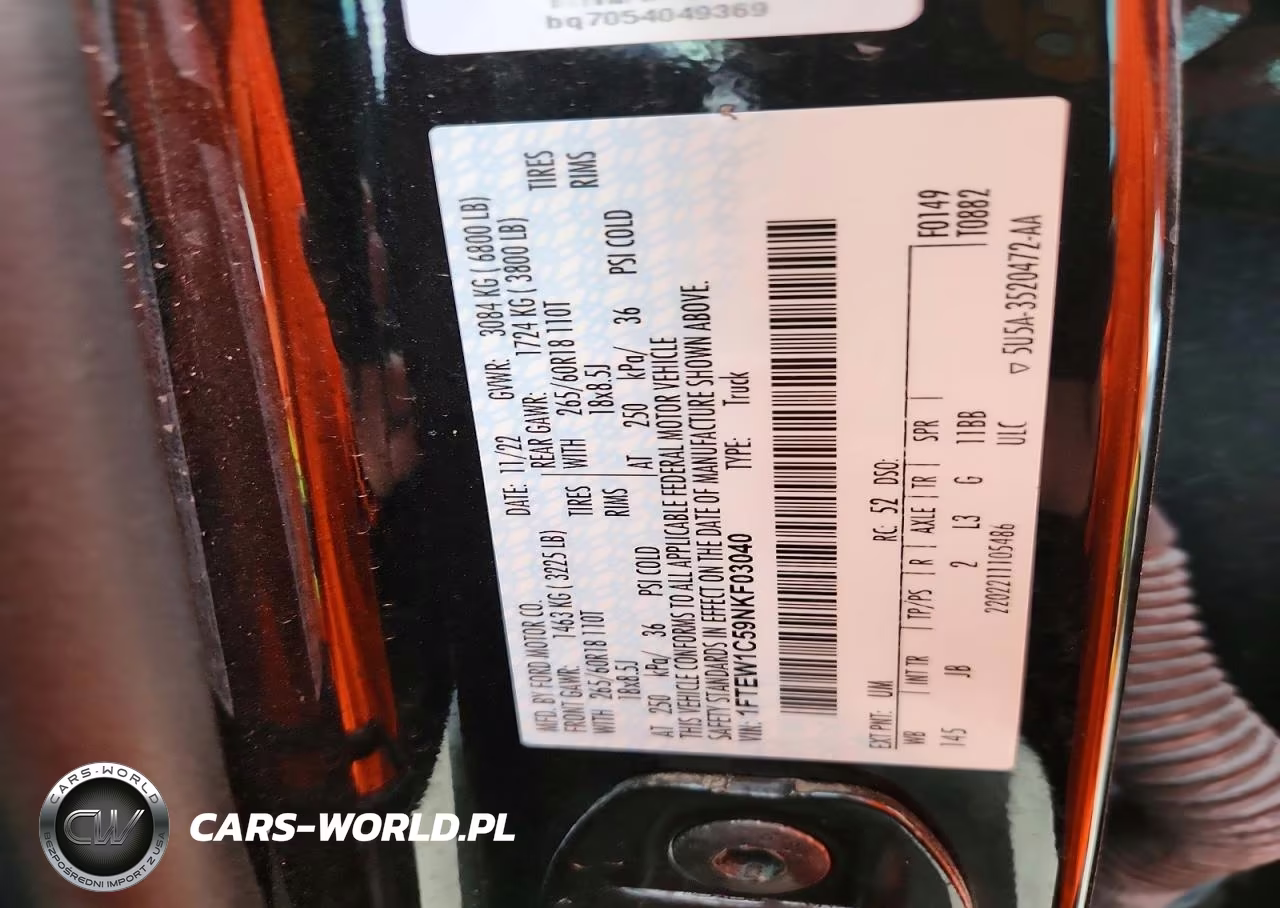 2022 Ford F150 Supercrew VIN:1FTEW1C59NKF03040 - 12