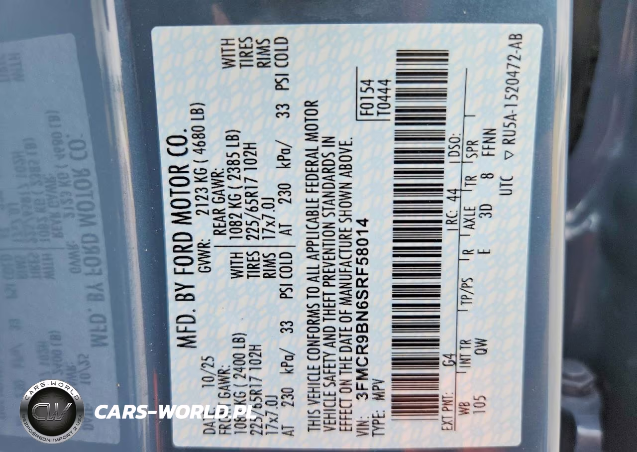 2025 Ford Bronco Sport Big Bend VIN:3FMCR9BN6SRF58014 - 14