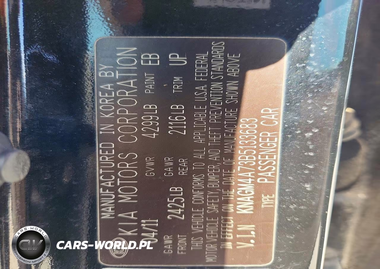 2011 Kia Optima Lx VIN:KNAGM4A73B5133683 - 12