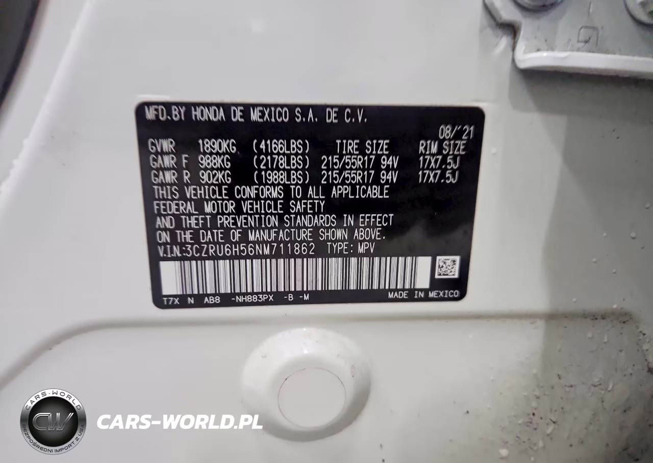 2022 Honda Hr-V Ex VIN:3CZRU6H56NM711862 - 13