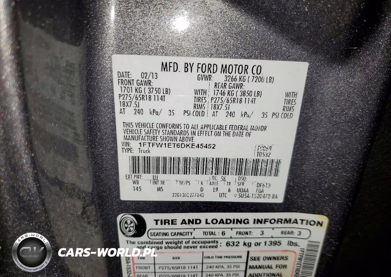 2013 Ford F150 Supercrew VIN:1FTFW1ET6DKE45452 - 12