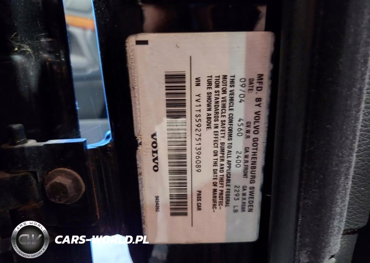 2005 Volvo S80 2.5T VIN:YV1TS592751396089 - 12