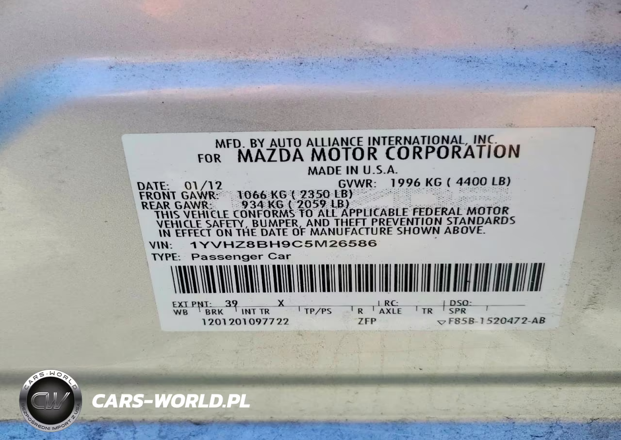 2012 Mazda 6 I VIN:1YVHZ8BH9C5M26586 - 13