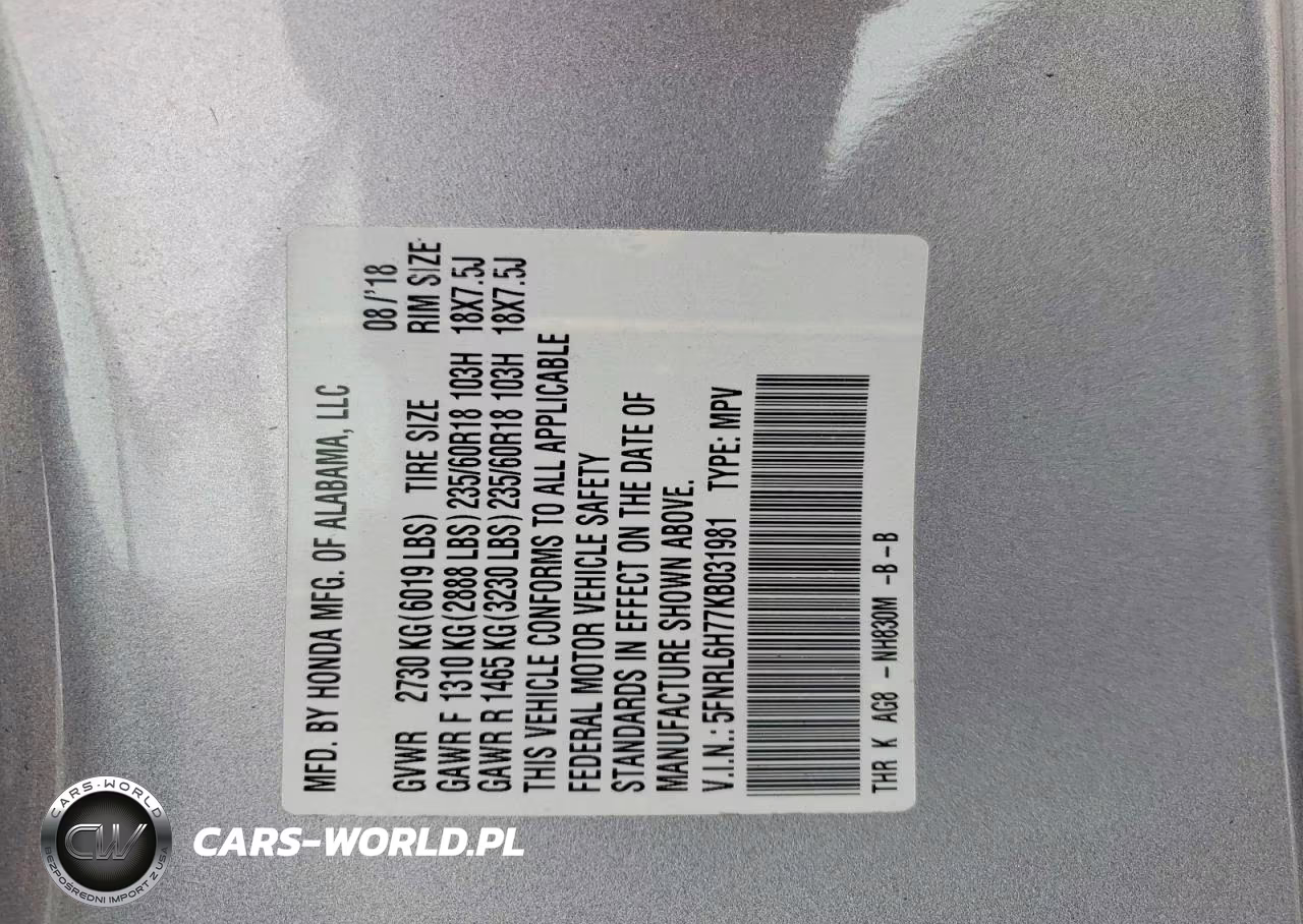 2019 Honda Odyssey Exl VIN:5FNRL6H77KB031981 - 13