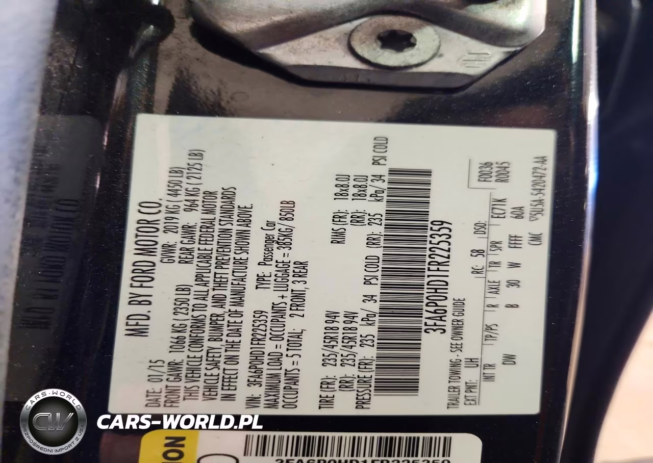 2015 Ford Fusion Se VIN:3FA6P0HD1FR225359 - 12