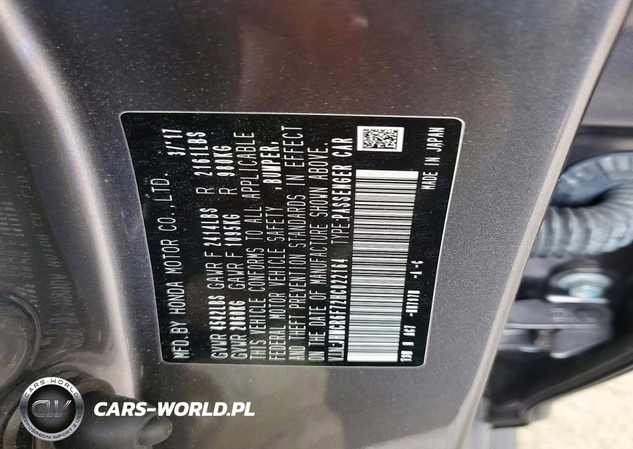2017 Honda Accord Touring Hybrid VIN:JHMCR6F72HC022164 - 12