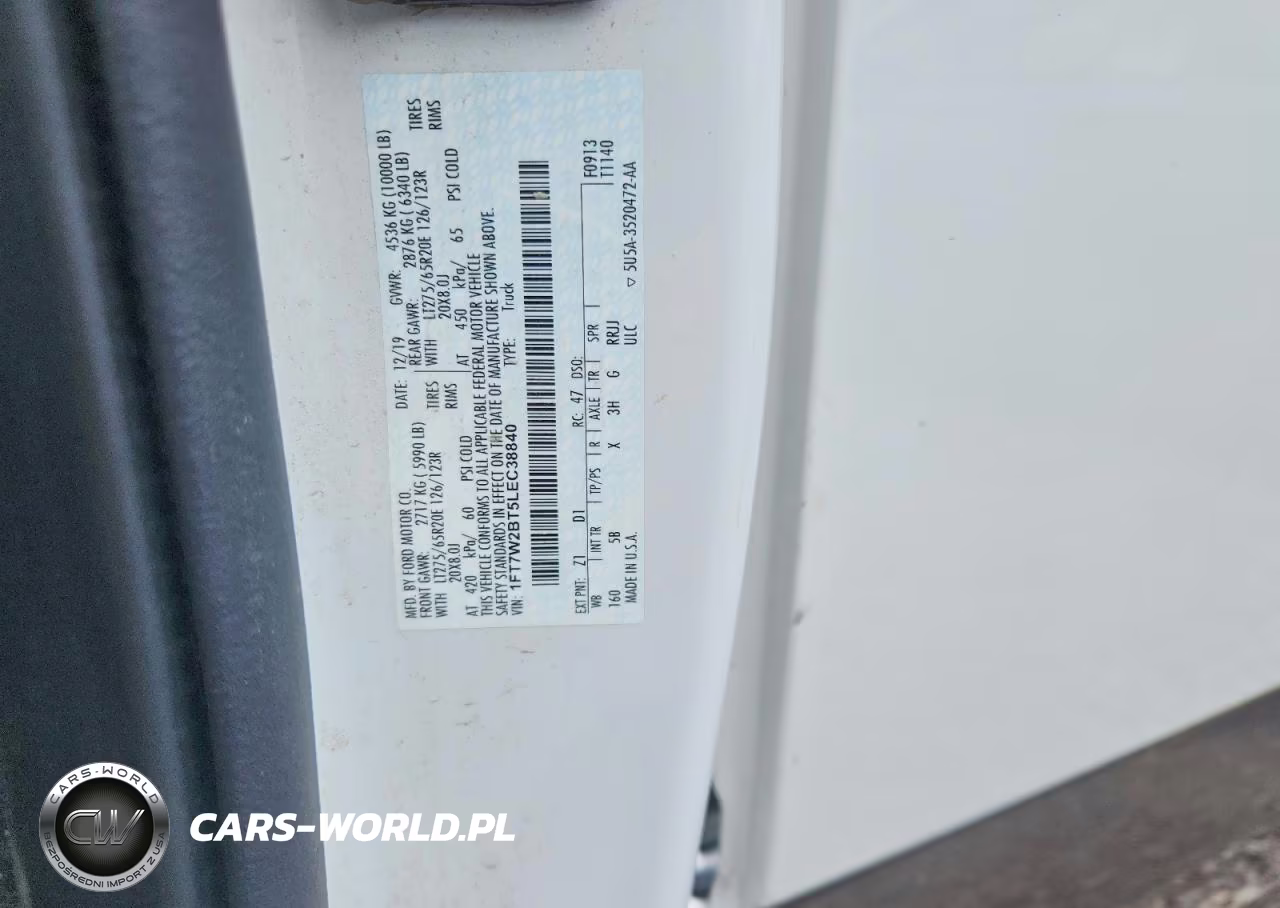2020 Ford F250 Super Duty VIN:1FT7W2BT5LEC38840 - 12