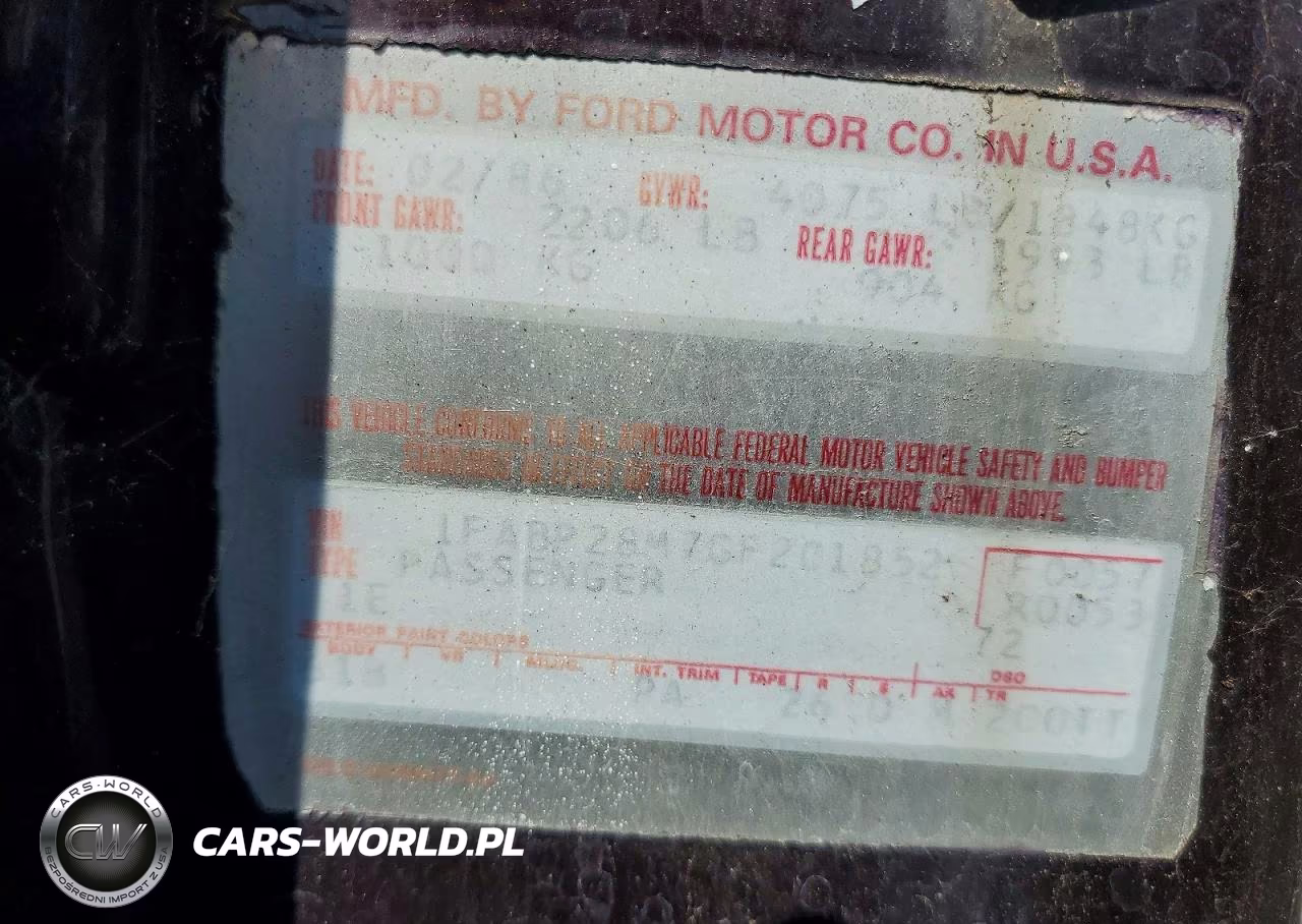 1986 Ford Mustang Lx VIN:1FABP28M7GF201852 - 12