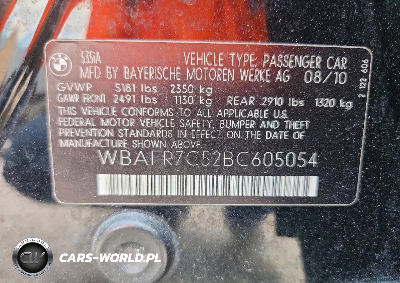 2011 BMW 535 I VIN:WBAFR7C52BC605054 - 12