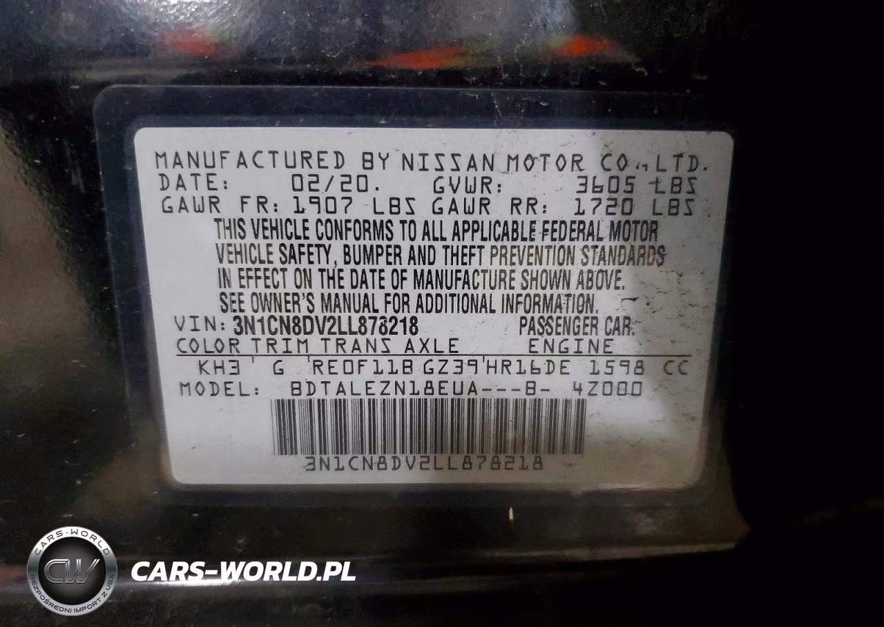 2020 Nissan Versa S VIN:3N1CN8DV2LL878218 - 12