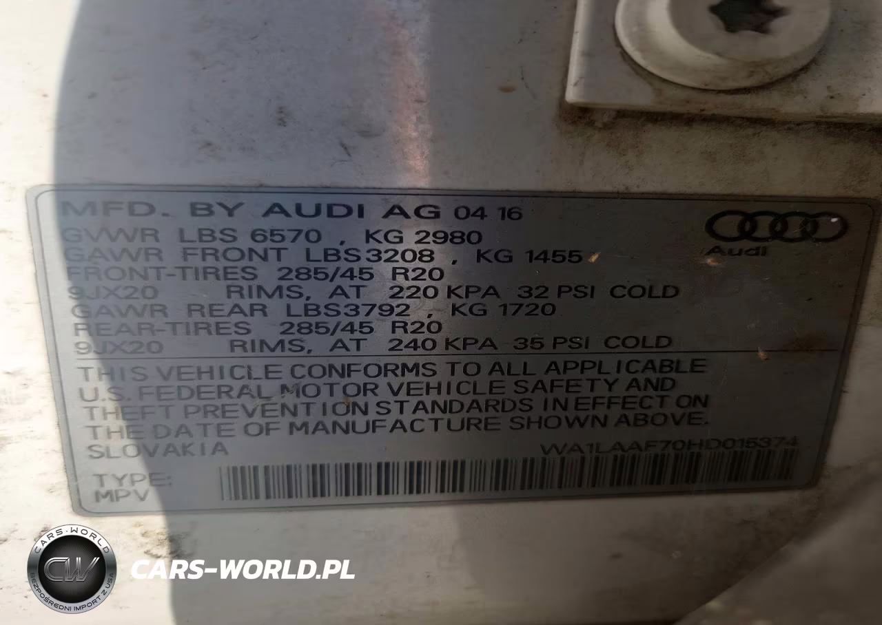2017 Audi Q7 Premium Plus VIN:WA1LAAF70HD015374 - 13