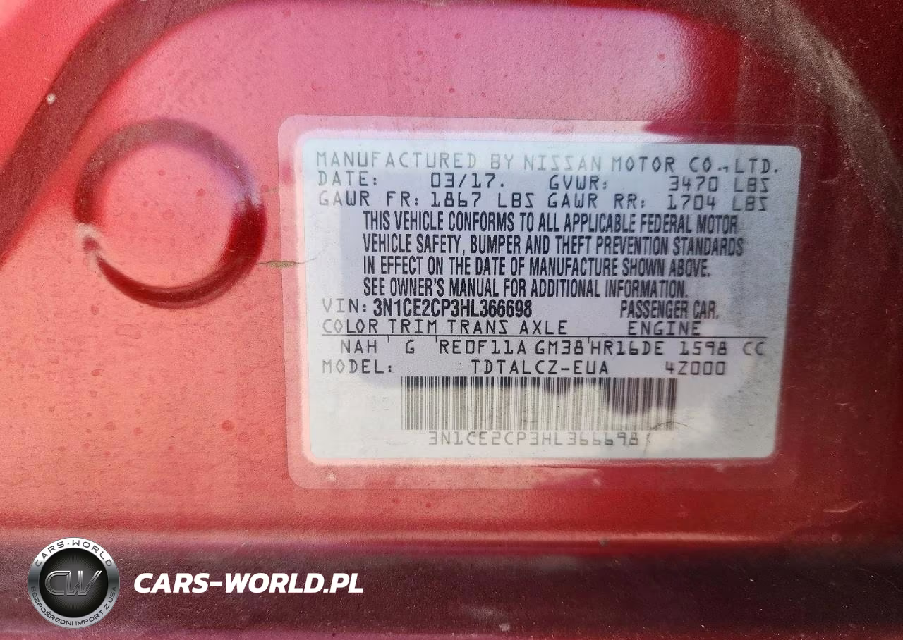 2017 Nissan Versa Note S Plus VIN:3N1CE2CP3HL366698 - 13