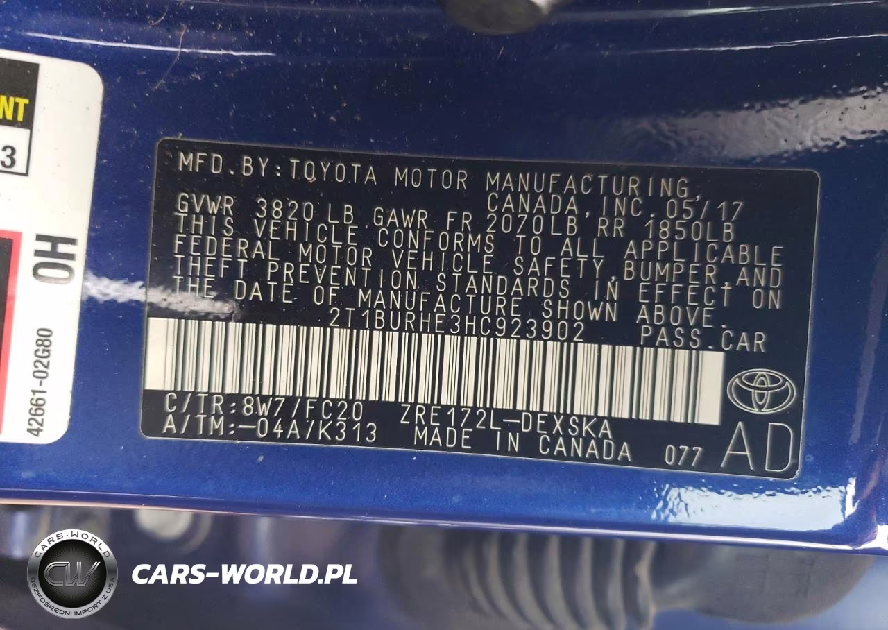2017 Toyota Corolla Se VIN:2T1BURHE3HC923902 - 12