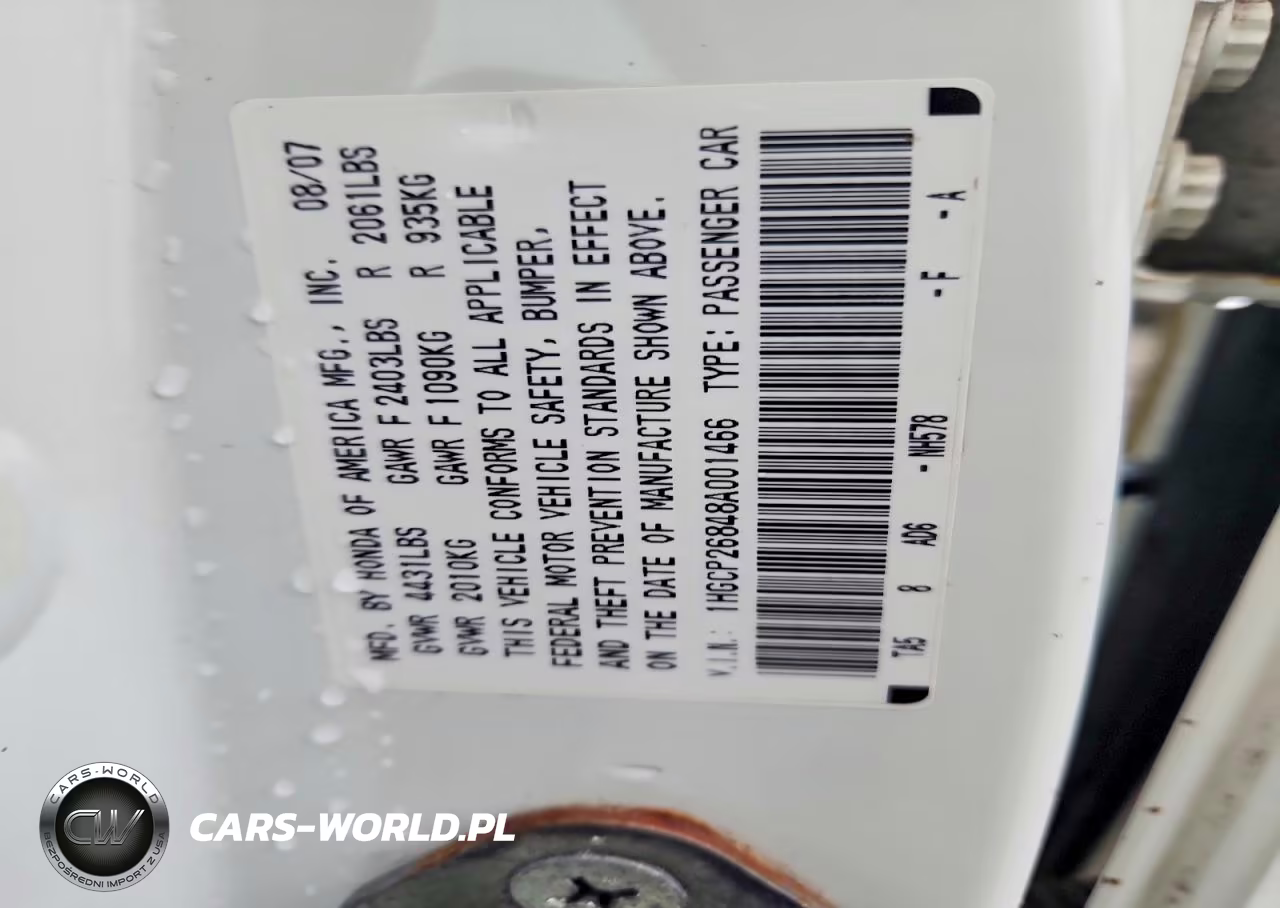 2008 Honda Accord Exl VIN:1HGCP26848A001466 - 12