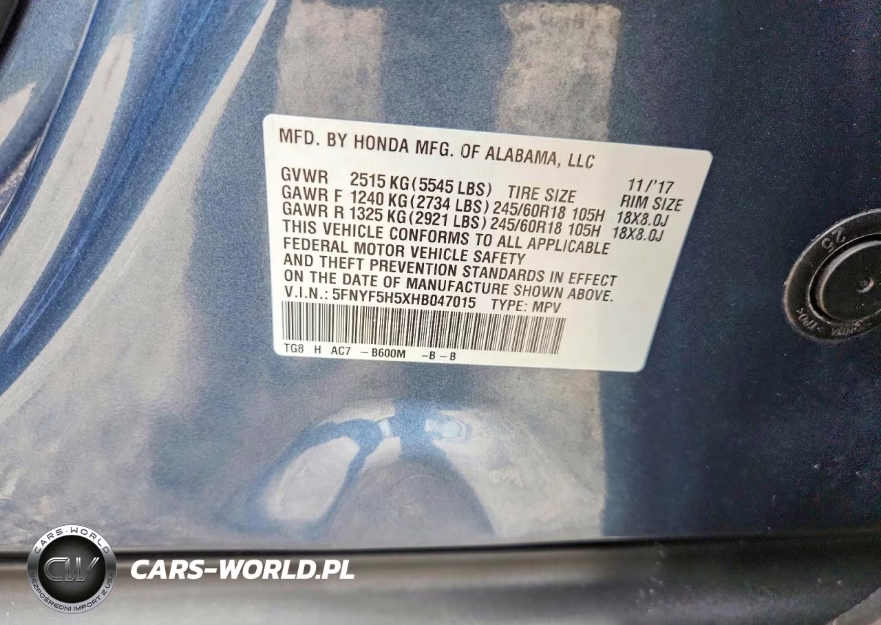 2017 Honda Pilot Exl VIN:5FNYF5H5XHB047015 - 13