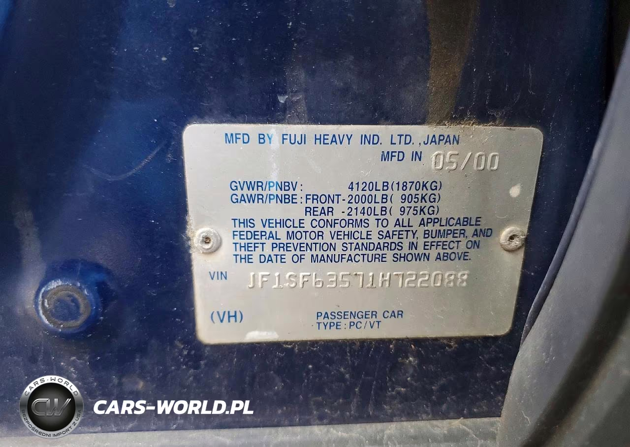 2001 Subaru Forester L VIN:JF1SF63571H722088 - 13