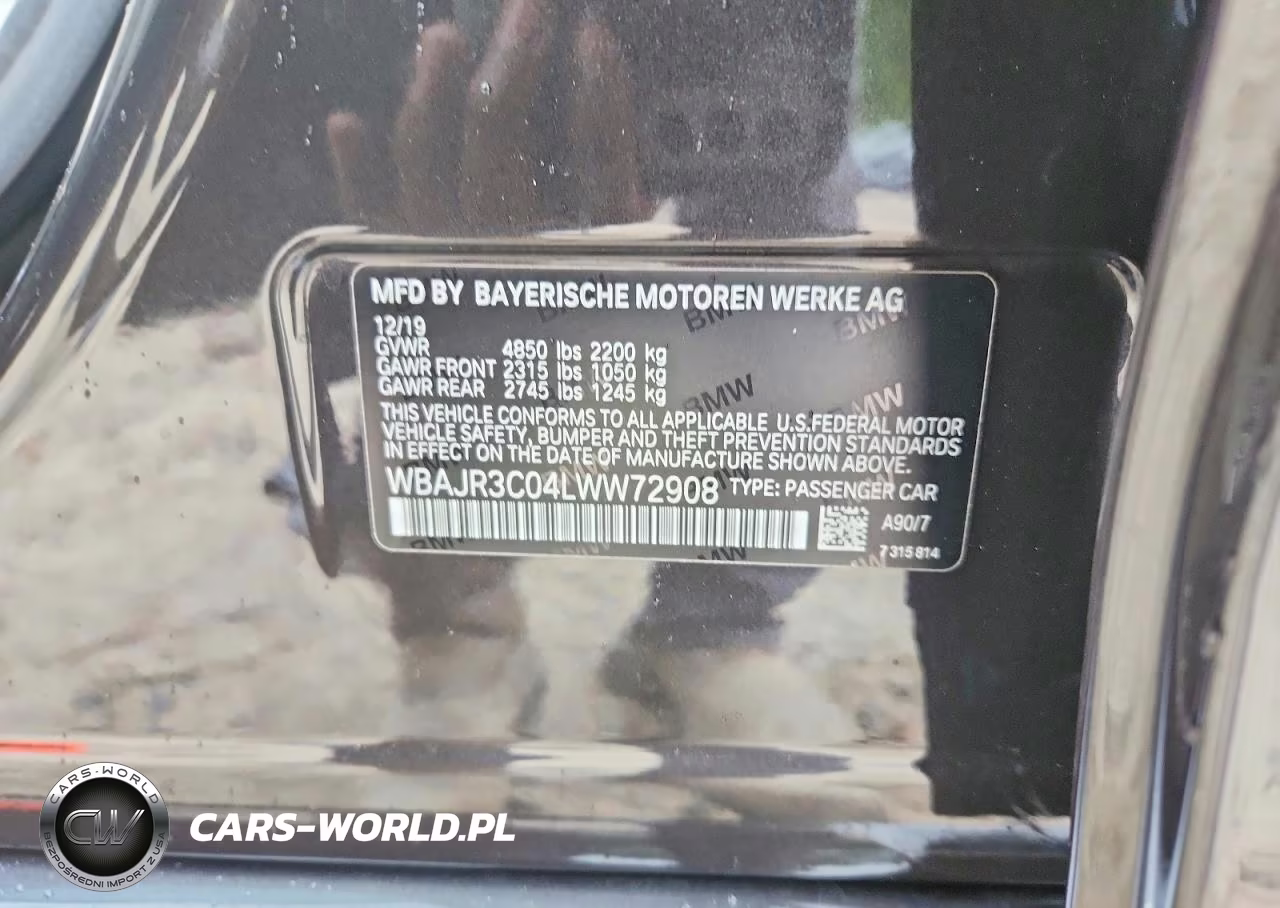 2020 BMW 530 I VIN:WBAJR3C04LWW72908 - 13
