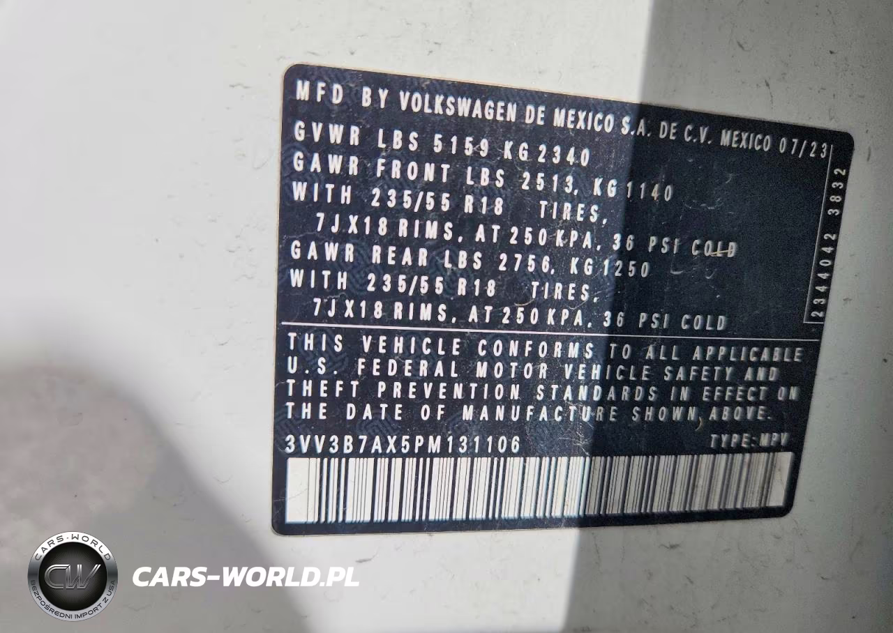2023 Volkswagen Tiguan Se VIN:3VV3B7AX5PM131106 - 14