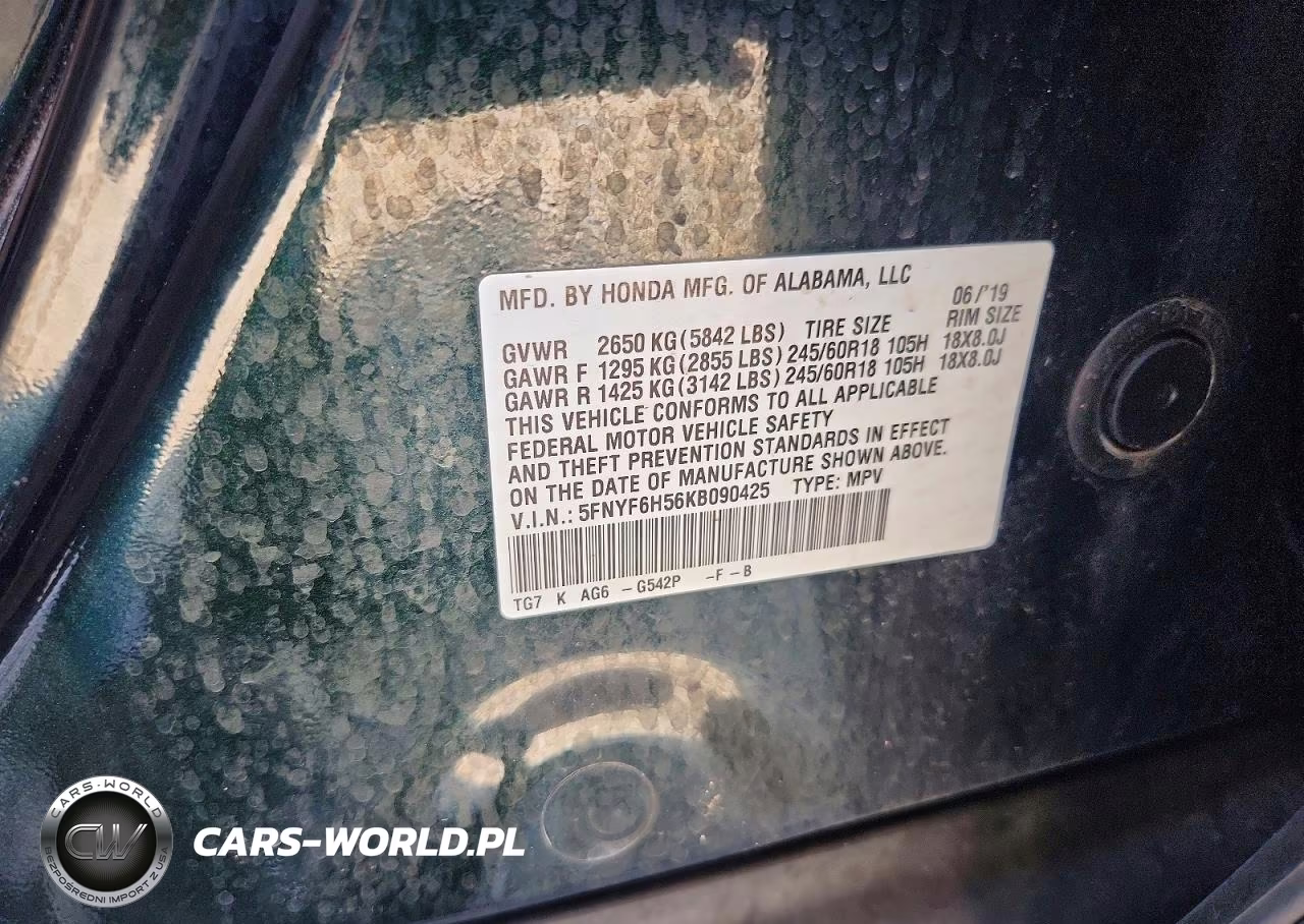 2019 Honda Pilot Exl VIN:5FNYF6H56KB090425 - 13