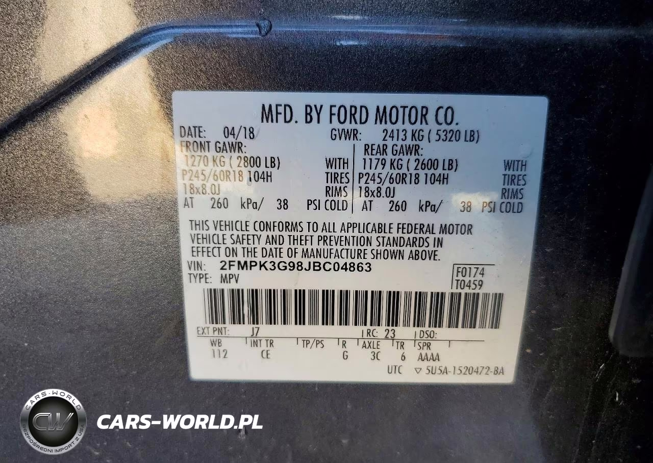 2018 Ford Edge Se VIN:2FMPK3G98JBC04863 - 13
