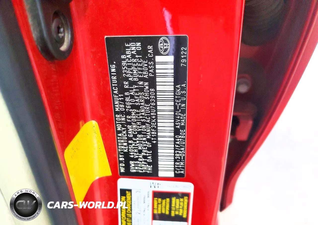 TOYOTA CAMRY BASE VIN:4T1BF3EK4BU763908 - 12