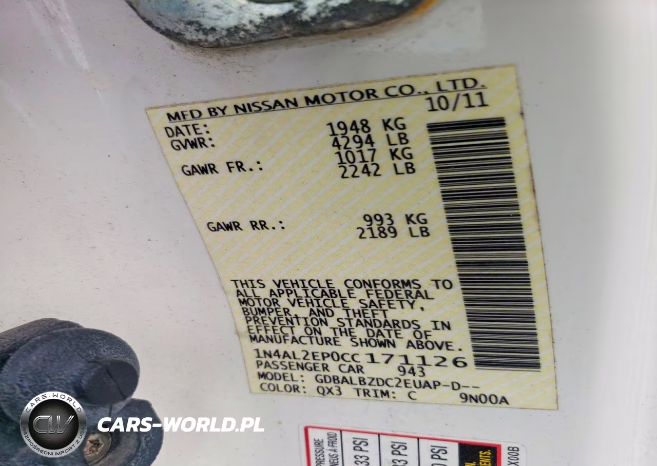 2012 Nissan Altima 2.5 S VIN:1N4AL2EP0CC171126 - 12