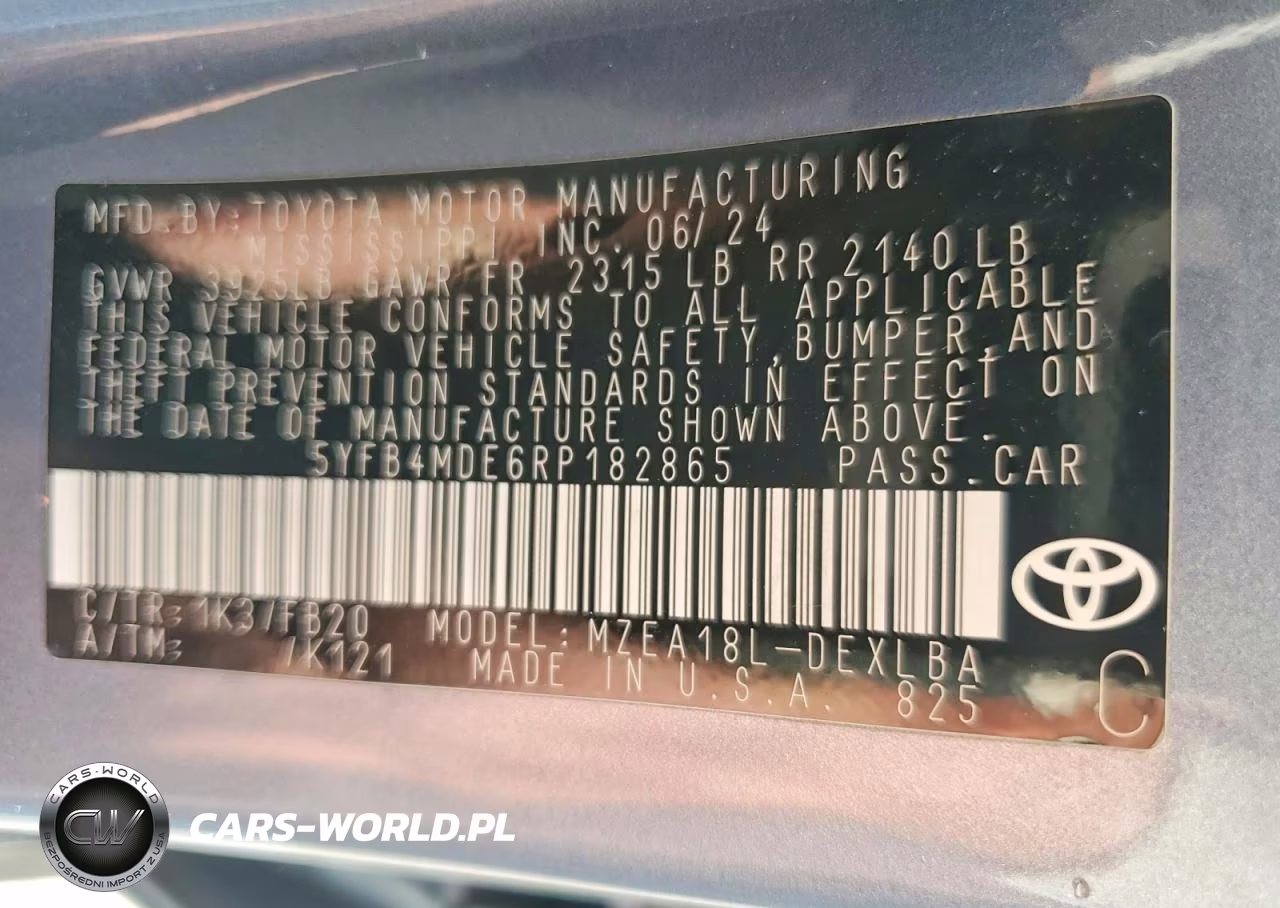 2024 Toyota Corolla Le VIN:5YFB4MDE6RP182865 - 12