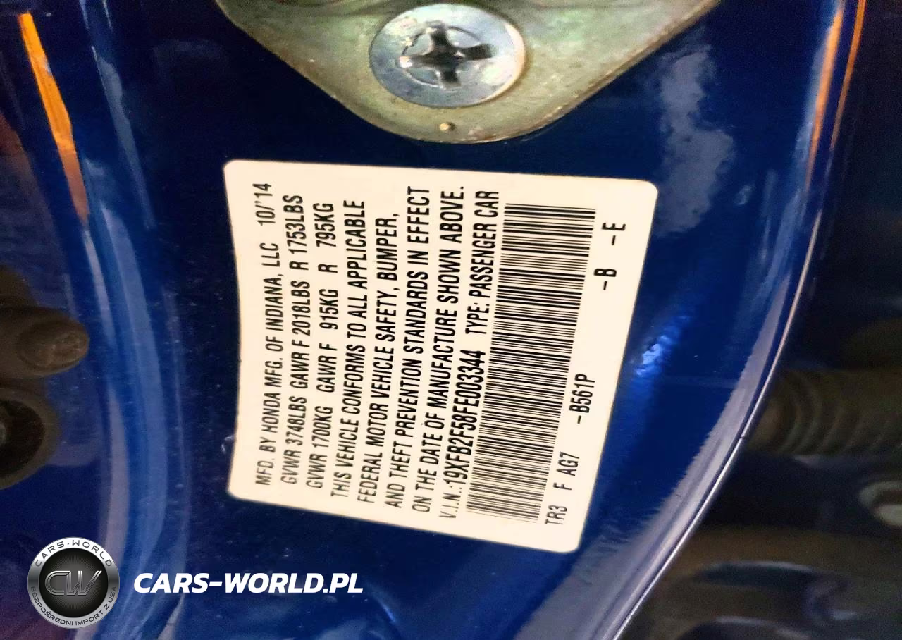2015 Honda Civic Lx VIN:19XFB2F58FE003344 - 13