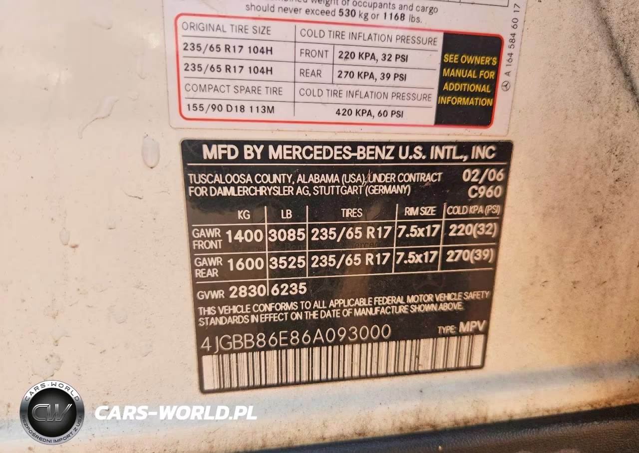 2006 Mercedes-Benz Ml 350 VIN:4JGBB86E86A093000 - 13