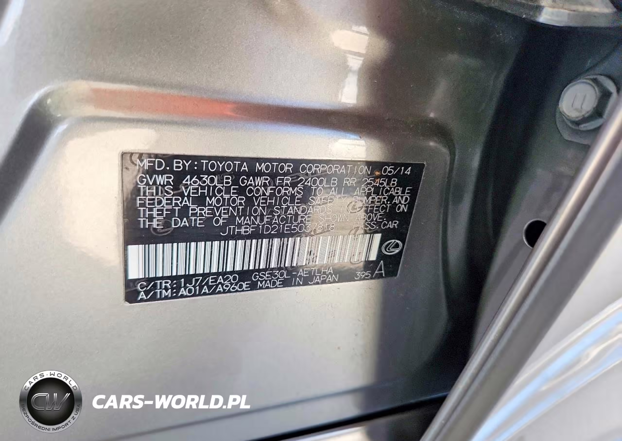 2014 Lexus Is 250 VIN:JTHBF1D21E5037818 - 12
