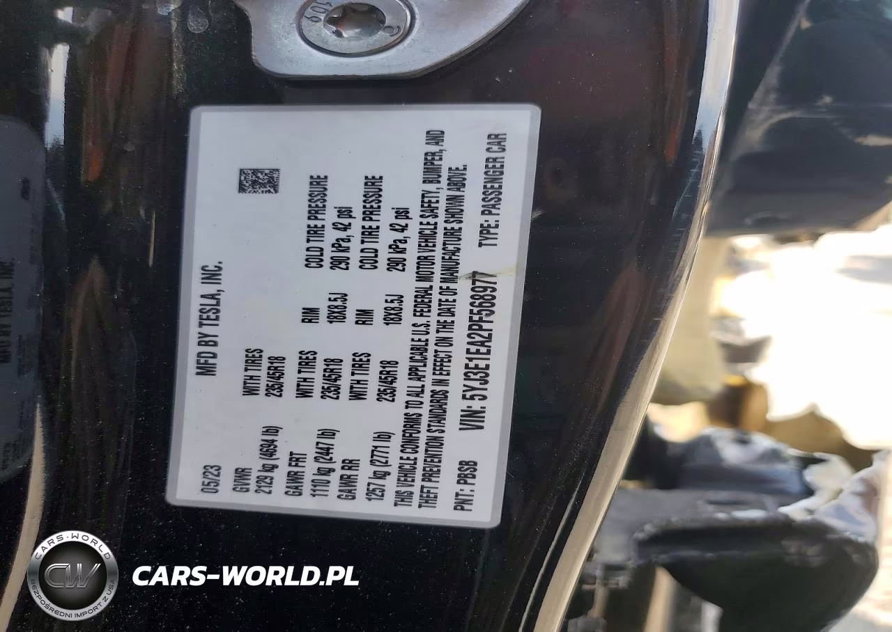2023 Tesla Model 3 VIN:5YJ3E1EA2PF568977 - 12