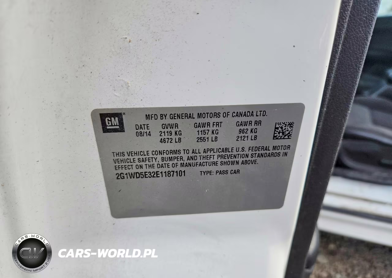 2014 Chevrolet Impala Limited Police VIN:2G1WD5E32E1187101 - 12